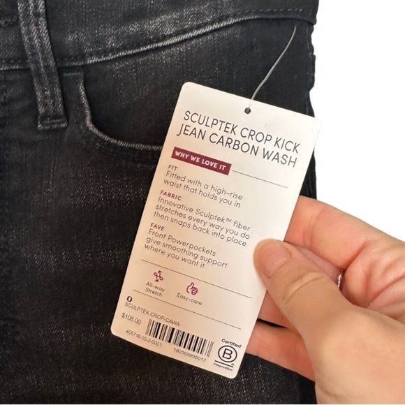 Athleta Sculptek Crop Kick Tuxedo Ankle High Rise Flare Jean Carbon Wash 0 - Picture 6 of 9